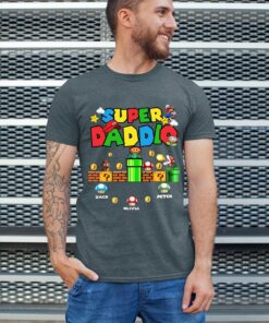 Personalization Fathers Day Super Daddio Game T Shirt 1