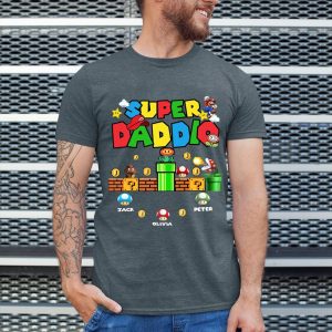 Personalization Fathers Day Super Daddio Game T Shirt 1