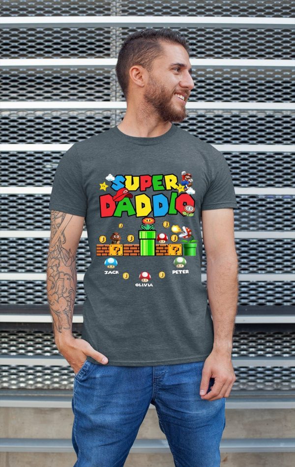 Personalization Father’s Day Super Daddio Game T Shirt
