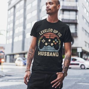 Personalization Leveled Up To Husband Fiance Gaming Shirt