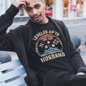 Personalization Leveled Up To Husband Fiance Gaming Shirt 3