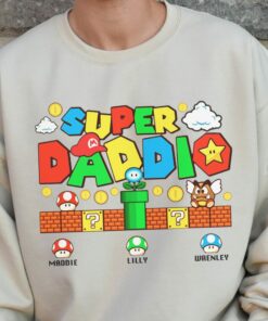 Personalization Super Daddio Dad Game Fathers Day Sweatshirt 1