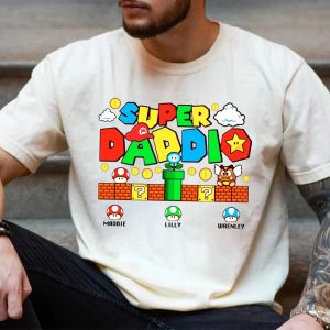 Personalization Super Daddio Dad Game Fathers Day Sweatshirt 4