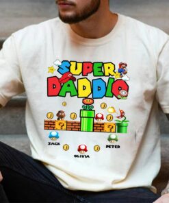 Personalization Super Daddio Game Dad Fathers Day Shirt 2