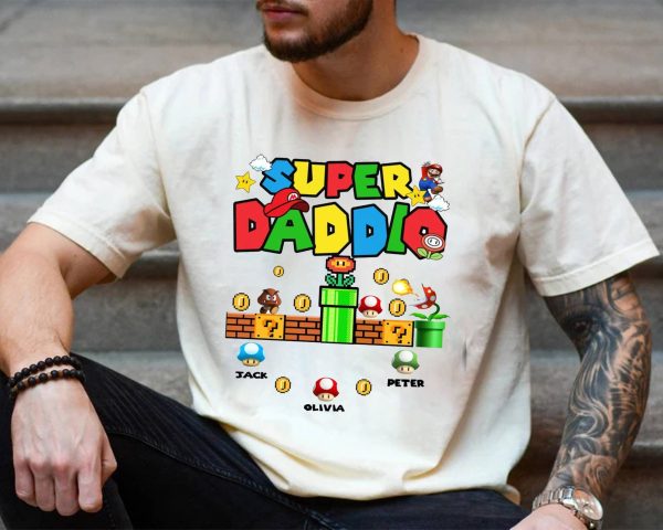 Personalization Super Daddio Game Dad Father’s Day Shirt