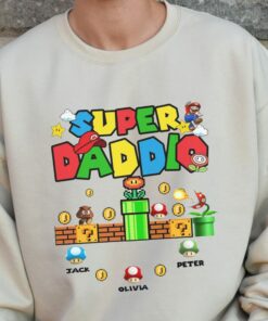 Personalization Super Daddio Game Dad Fathers Day Shirt 4
