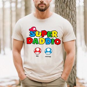 Personalization Super Daddio Game Love My Dad Fathers Day T Shirt 1