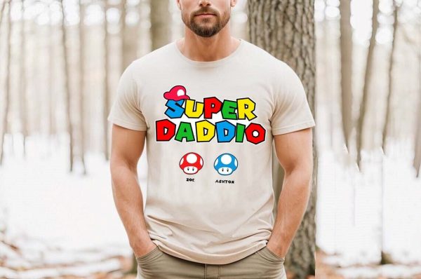 Personalization Super Daddio Game Love My Dad Father’s Day T Shirt