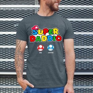 Personalization Super Daddio Game Love My Dad Father’s Day T Shirt