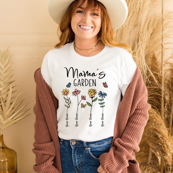 Personalized Birth Flower Mama’s Garden Mama Kids Name Shirt