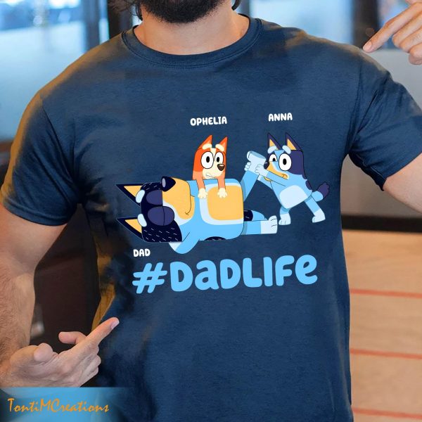 Personalized Bluey Dad Life Fathers Day Shirt