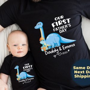 Personalized Matching Daddy And Me Our First Fathers Day Together Shirt