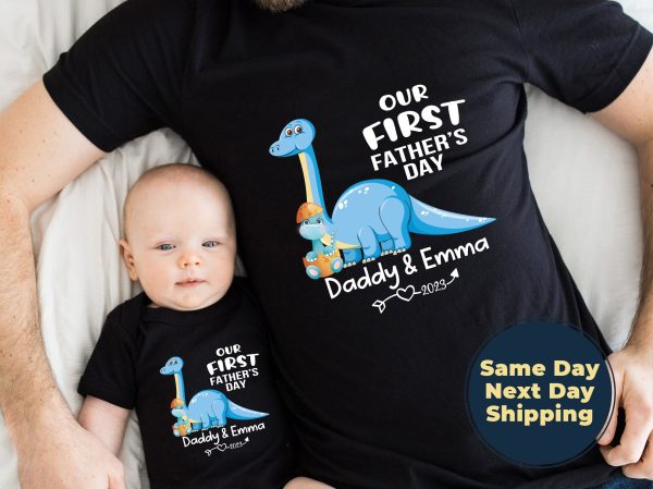 Personalized Matching Daddy And Me Our First Fathers Day Together Shirt