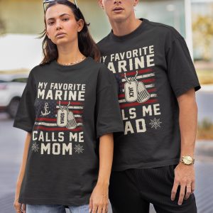 Personalized My Favorite Marine Call Me DAD US Army Military Mom Shirt