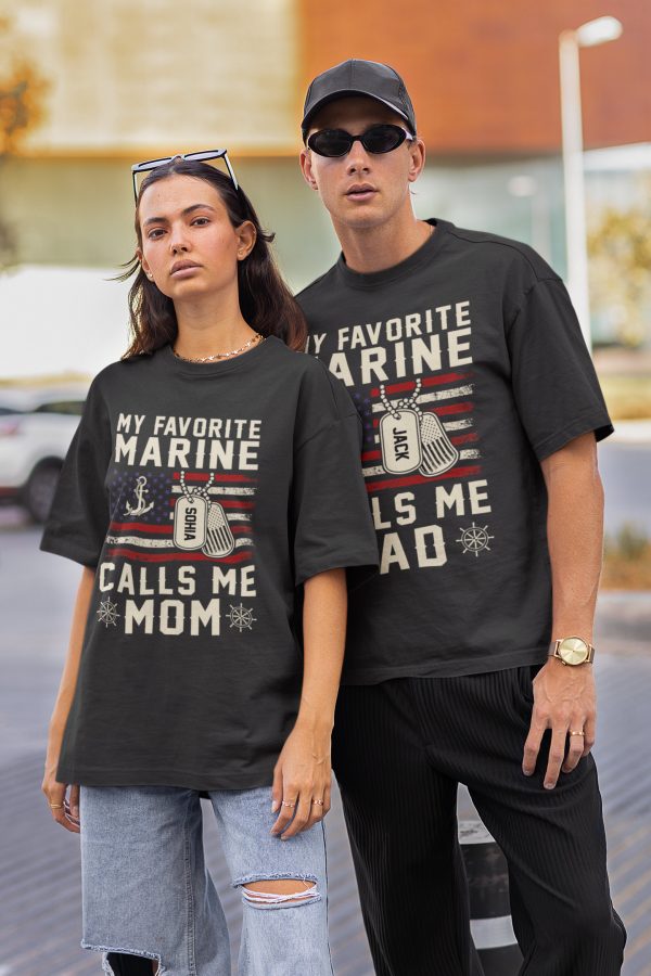 Personalized My Favorite Marine Call Me DAD US Army Military Mom Shirt