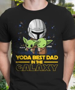 Personalized Nickname Star Wars Baby Yoda Best Dad In The Galaxy Shirt 1