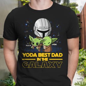 Personalized Nickname Star Wars Baby Yoda Best Dad In The Galaxy Shirt 1