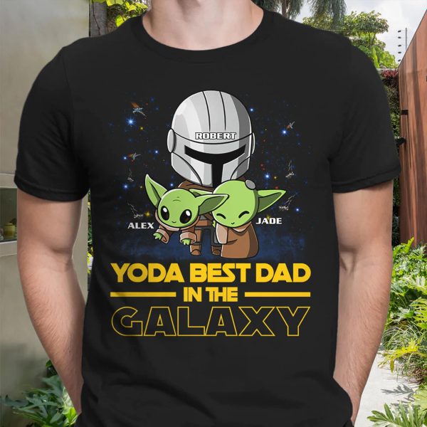 Personalized Nickname Star Wars Baby Yoda Best Dad In The Galaxy Shirt