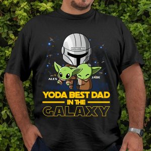 Personalized Nickname Star Wars Baby Yoda Best Dad In The Galaxy Shirt 4