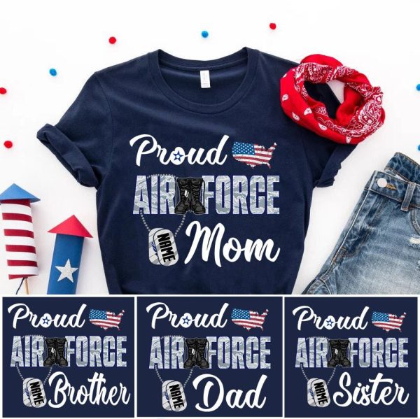 Personalized Proud Air Force Family Mom U.S Airman Shirt