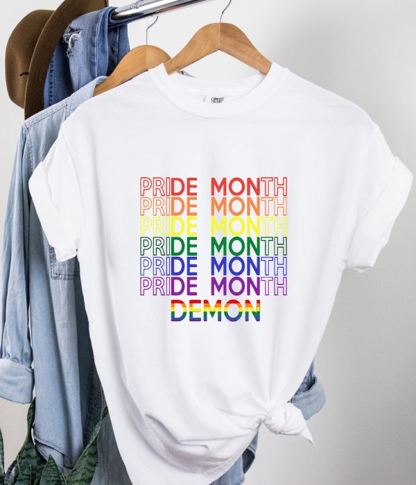 Pride Month Rainbow Demon Funny LGBT Shirt