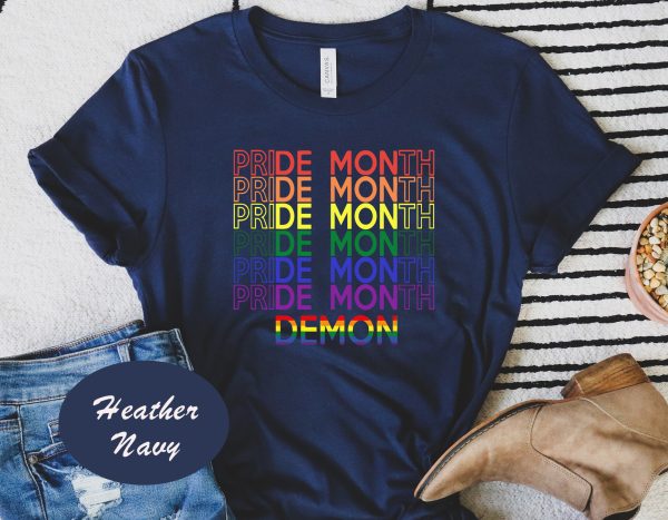 Pride Month Rainbow Demon Funny LGBT Shirt