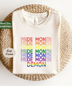 Pride Month Rainbow Demon Funny LGBT Shirt 2 Pride Month Rainbow Demon Funny LGBT Shirt 3
