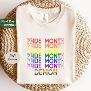 Pride Month Rainbow Demon Funny LGBT Shirt 3