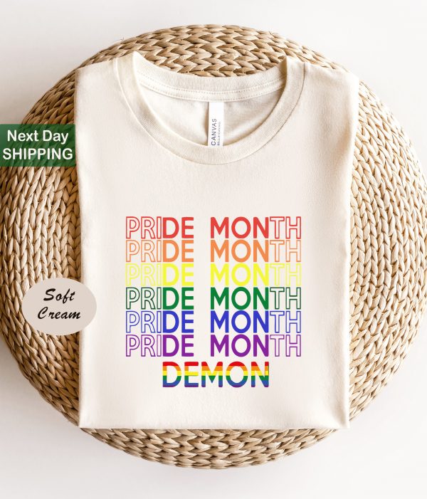 Pride Month Rainbow Demon Funny LGBT Shirt