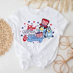 Red White Bluey 4th July Independence Day American Flag Shirt 3