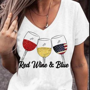 Red Wine Blue 4th Of July Red Wine And Blue Tank T Shirt 3