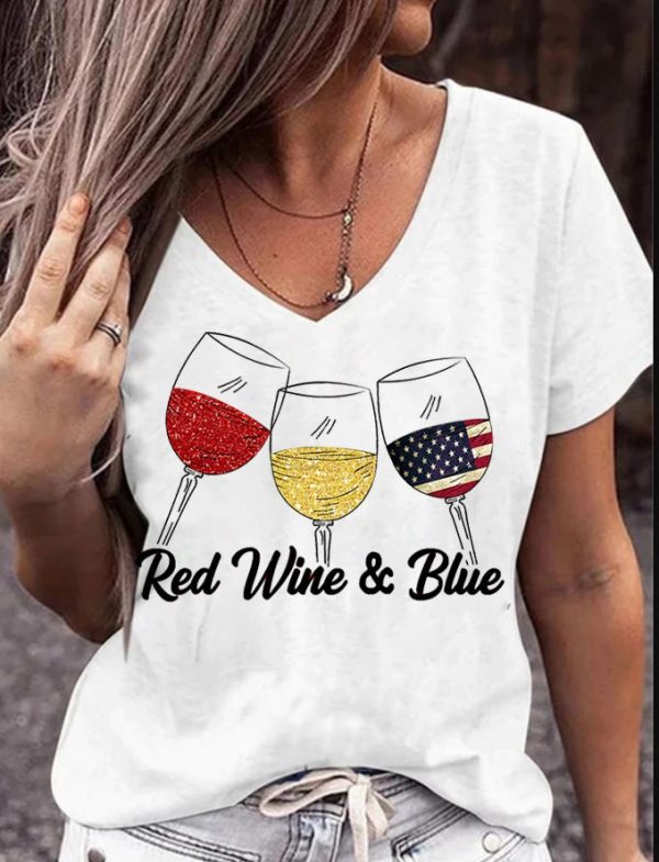Red Wine Blue 4th Of July Red Wine And Blue Tank T Shirt