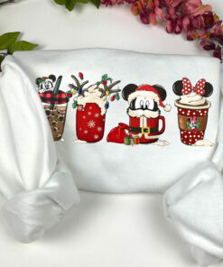 Retro Disney Kids Christmas Coffee Latte Crewneck Sweatshirt Hoodie 1