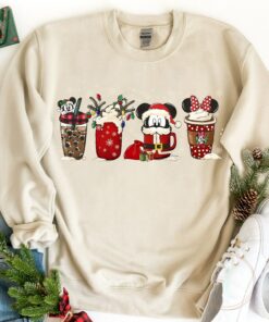 Retro Disney Kids Christmas Coffee Latte Crewneck Sweatshirt Hoodie 3 Retro Disney Kids Christmas Coffee Latte Crewneck Sweatshirt Hoodie 4