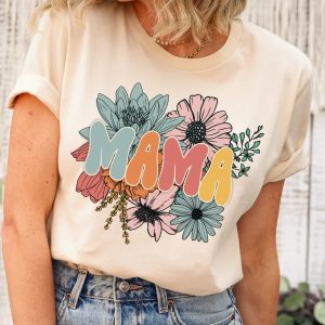 Retro Floral Mama Mother’s Day T Shirt