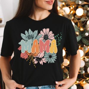 Retro Floral Mama Mother’s Day T Shirt