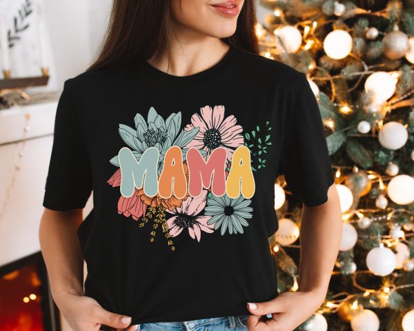 Retro Floral Mama Mother’s Day T Shirt