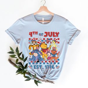 Retro Mickey And Friends Checkered Disney 4th Of July Shirt