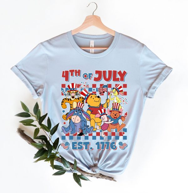 Retro Mickey And Friends Checkered Disney 4th Of July Shirt