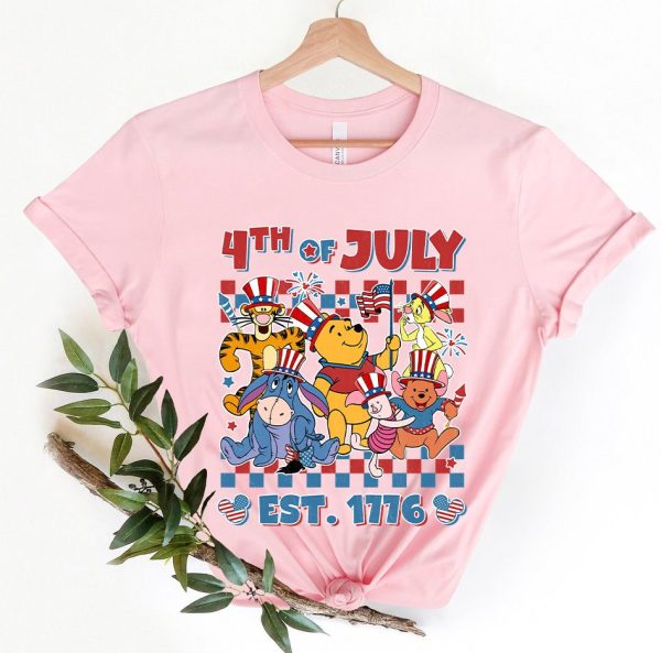 Retro Mickey And Friends Checkered Disney 4th Of July Shirt