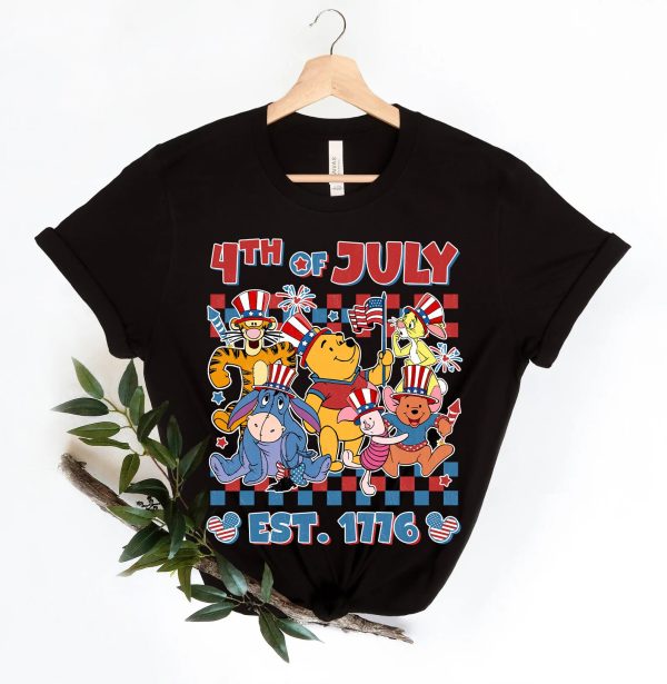 Retro Mickey And Friends Checkered Disney 4th Of July Shirt