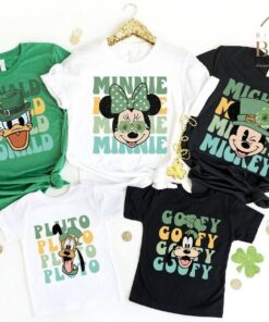 Retro Mickey And Friends Shamrock Vintage Disney St Patrick's Day Shirt 1