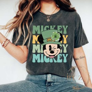 Retro Mickey And Friends Shamrock Vintage Disney St Patrick's Day Shirt 3