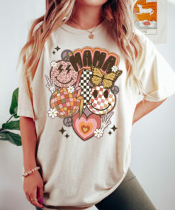 Retro Smiley Mama Mothers Day Mom Shirt 1