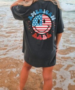 Retro USA America Womens 4th Of July Patriotic Shirt 1