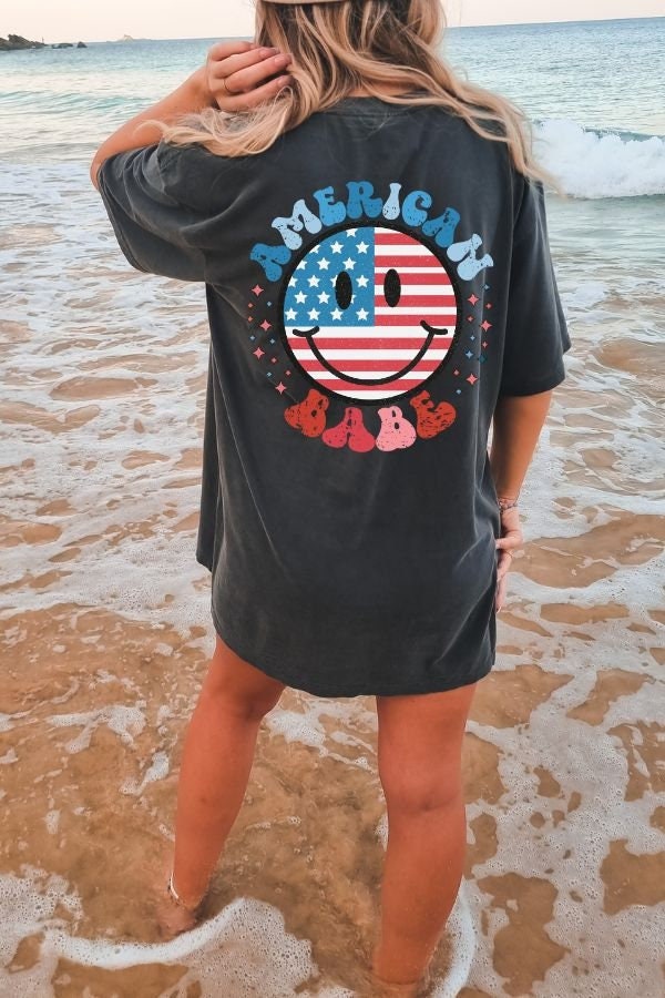Retro USA America Womens 4th Of July Patriotic Shirt