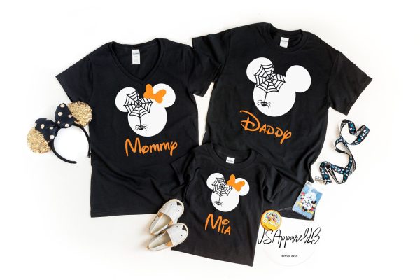 Spider Head With Names Minnie And Mickey Family Vacation Shirt