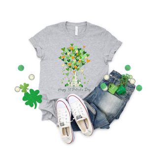 St Patricks Day Disney Castle Balloon Matching Shirt 2