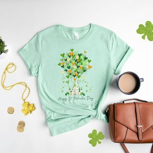 St Patricks Day Disney Castle Balloon Matching Shirt 3