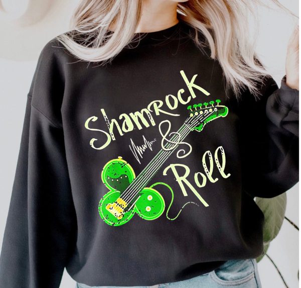 St Patrick’s Day Guitarist Shamrock N Roll Shirt